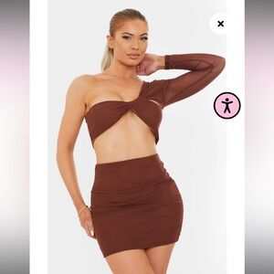 Brown Skirt Set